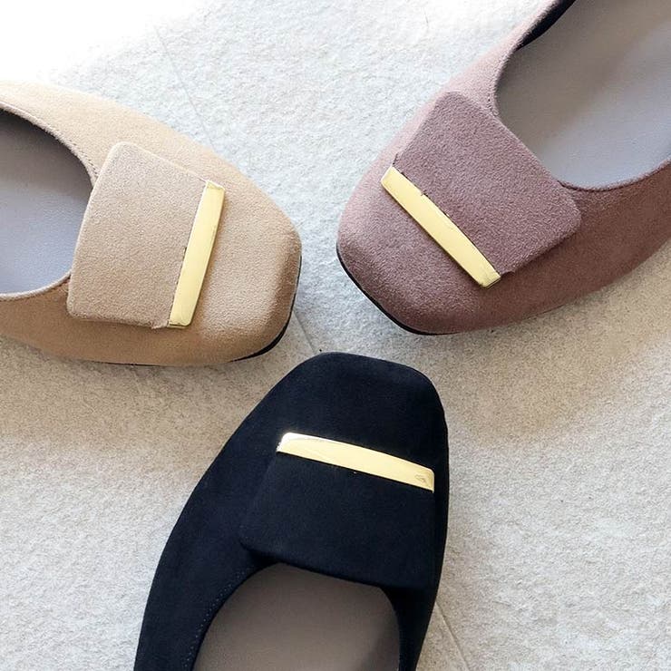 日本製 スクエアトゥ モチーフ付き フラットパンプス 晴雨兼用 レイン | SHOE FANTASY | 詳細画像5 