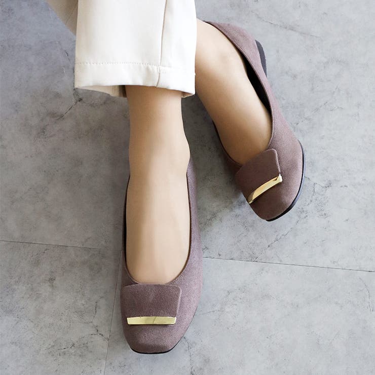 日本製 スクエアトゥ モチーフ付き フラットパンプス 晴雨兼用 レイン | SHOE FANTASY | 詳細画像17 