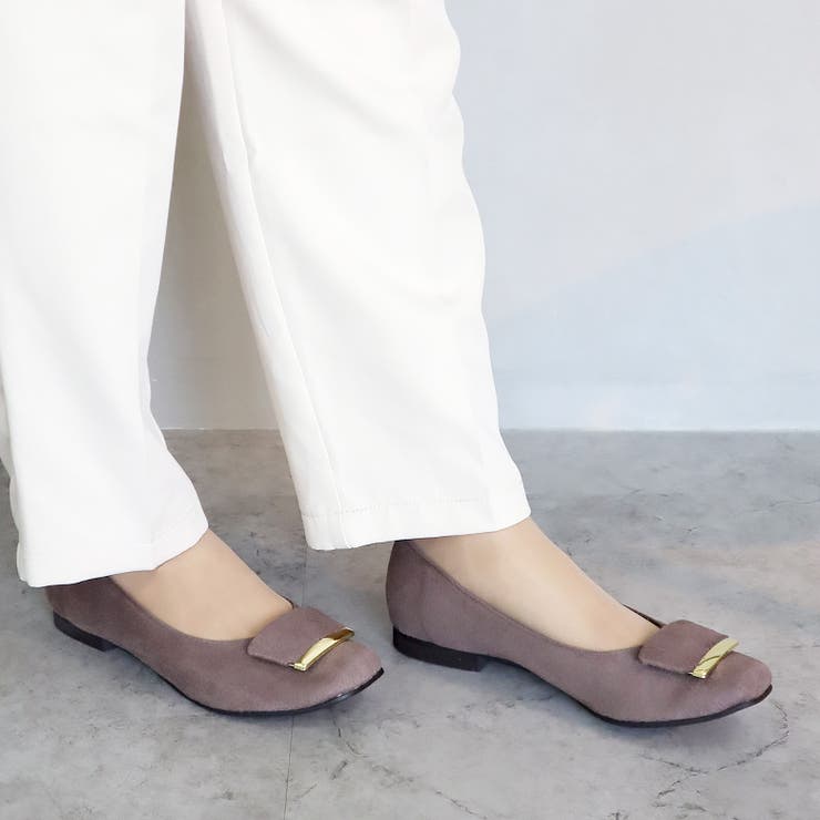 日本製 スクエアトゥ モチーフ付き フラットパンプス 晴雨兼用 レイン | SHOE FANTASY | 詳細画像19 