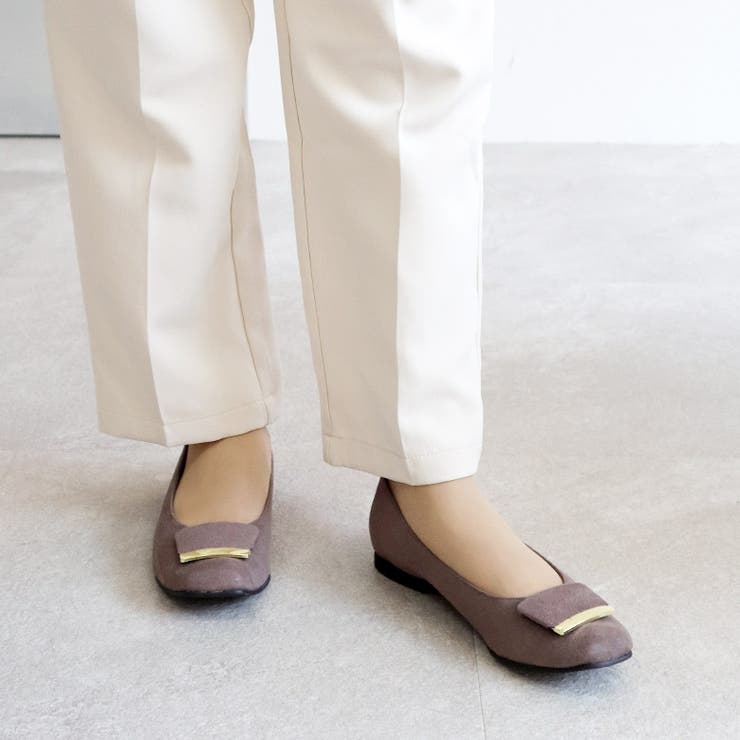 日本製 スクエアトゥ モチーフ付き フラットパンプス 晴雨兼用 レイン | SHOE FANTASY | 詳細画像20 