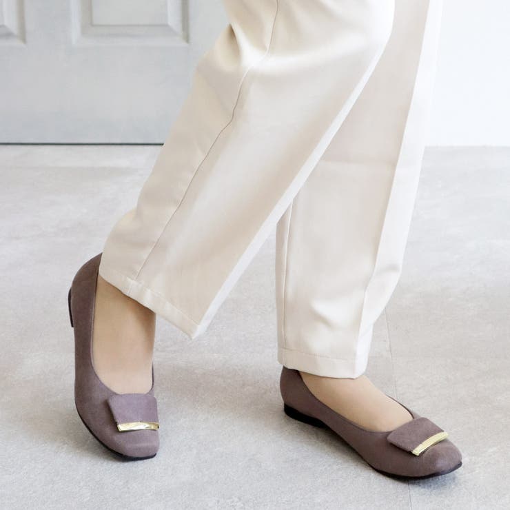 日本製 スクエアトゥ モチーフ付き フラットパンプス 晴雨兼用 レイン | SHOE FANTASY | 詳細画像21 