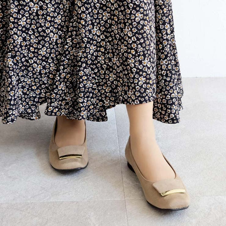 日本製 スクエアトゥ モチーフ付き フラットパンプス 晴雨兼用 レイン | SHOE FANTASY | 詳細画像27 