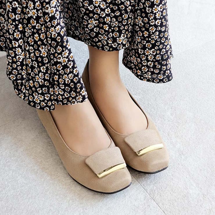 日本製 スクエアトゥ モチーフ付き フラットパンプス 晴雨兼用 レイン | SHOE FANTASY | 詳細画像28 