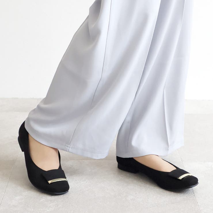 日本製 スクエアトゥ モチーフ付き フラットパンプス 晴雨兼用 レイン | SHOE FANTASY | 詳細画像11 