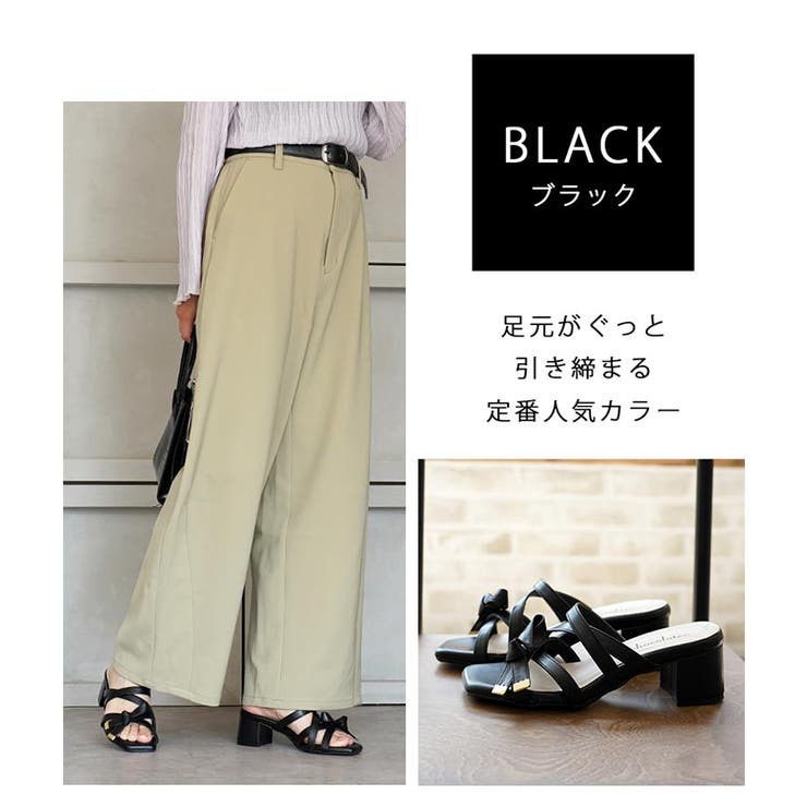 日本製 クロスベルト リボン ミュールサンダル | SHOE FANTASY | 詳細画像11 