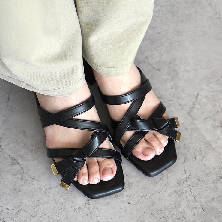 日本製 クロスベルト リボン ミュールサンダル | SHOE FANTASY | 詳細画像25 