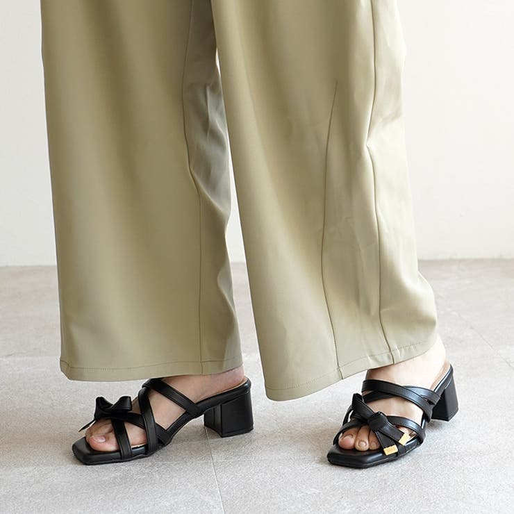 日本製 クロスベルト リボン ミュールサンダル | SHOE FANTASY | 詳細画像29 