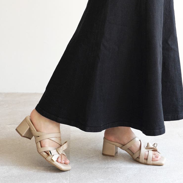日本製 クロスベルト リボン ミュールサンダル | SHOE FANTASY | 詳細画像36 