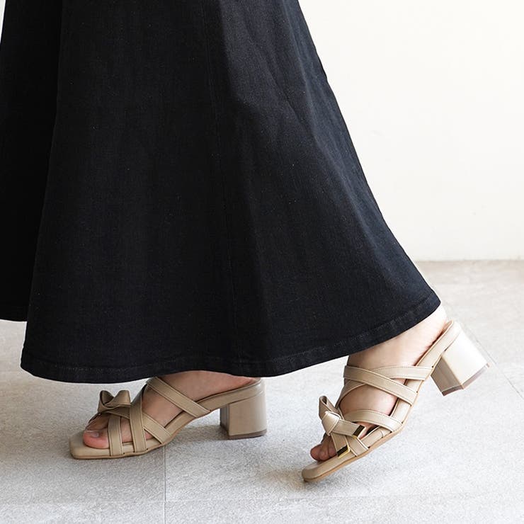 日本製 クロスベルト リボン ミュールサンダル | SHOE FANTASY | 詳細画像37 