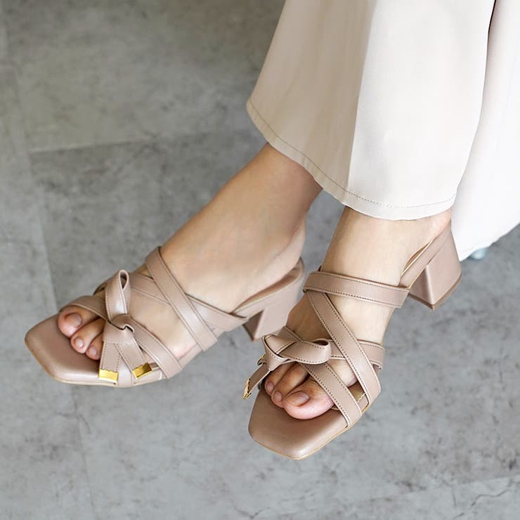 日本製 クロスベルト リボン ミュールサンダル | SHOE FANTASY | 詳細画像41 
