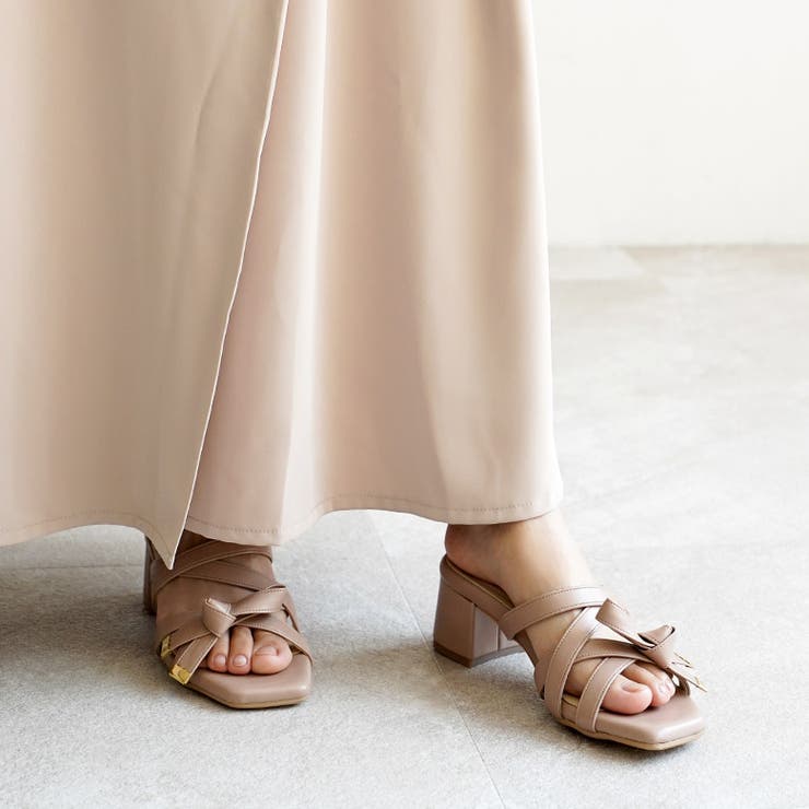 日本製 クロスベルト リボン ミュールサンダル | SHOE FANTASY | 詳細画像43 