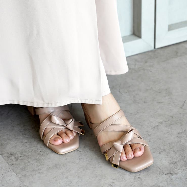日本製 クロスベルト リボン ミュールサンダル | SHOE FANTASY | 詳細画像45 