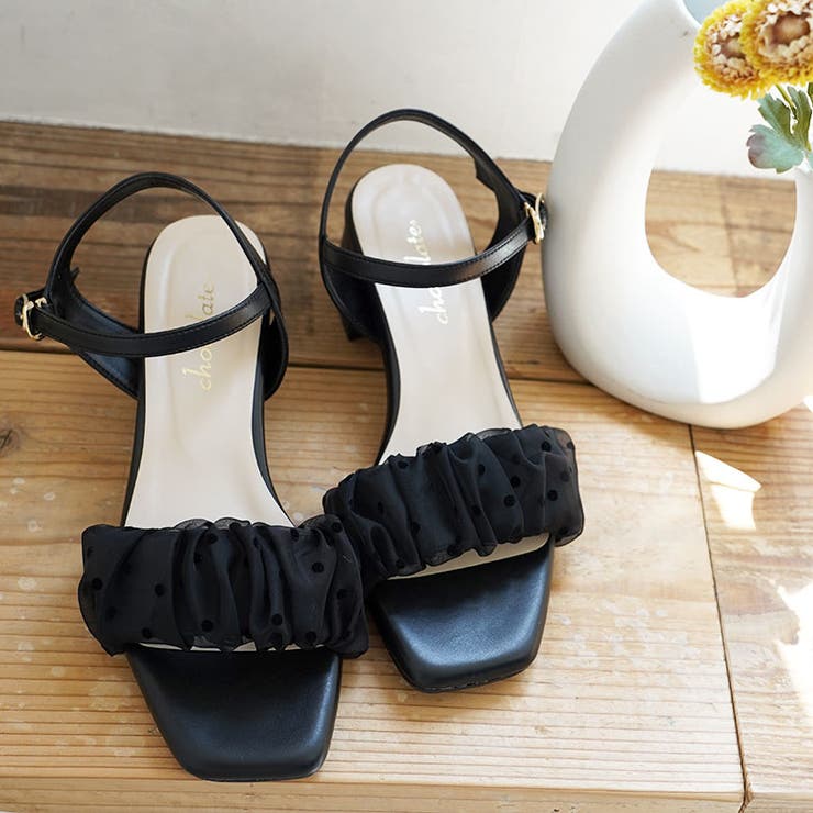 日本製  レースギャザー ストラップサンダル | SHOE FANTASY | 詳細画像23 