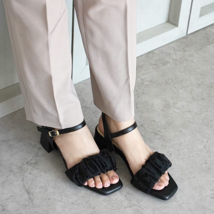 日本製  レースギャザー ストラップサンダル | SHOE FANTASY | 詳細画像25 