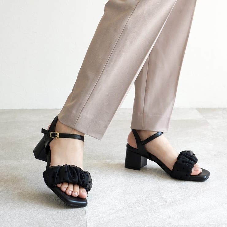 日本製  レースギャザー ストラップサンダル | SHOE FANTASY | 詳細画像28 