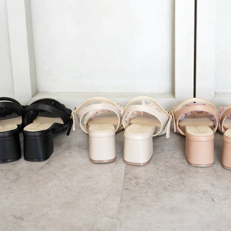 日本製  レースギャザー ストラップサンダル | SHOE FANTASY | 詳細画像21 