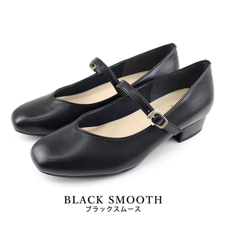 blackスムース  | 日本製 メリージェーン ストラップ パンプス 晴雨兼用 レイン | SHOE FANTASY