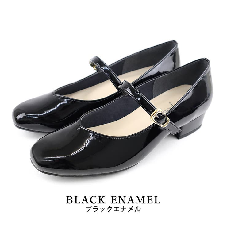 blackエナメル  | 日本製 メリージェーン ストラップ パンプス 晴雨兼用 レイン | SHOE FANTASY