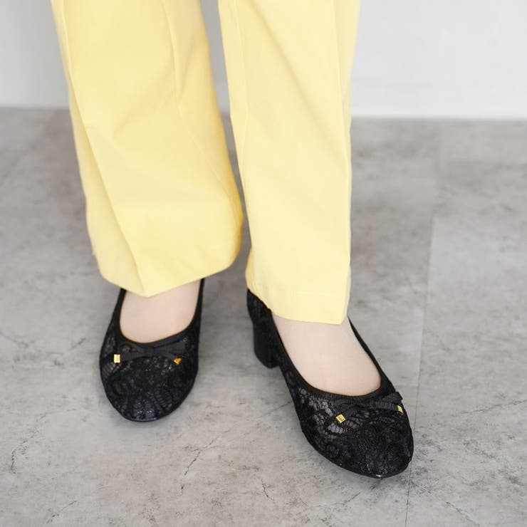 日本製 スクエアトゥ レースチュール パンプス リボン  | SHOE FANTASY | 詳細画像27 