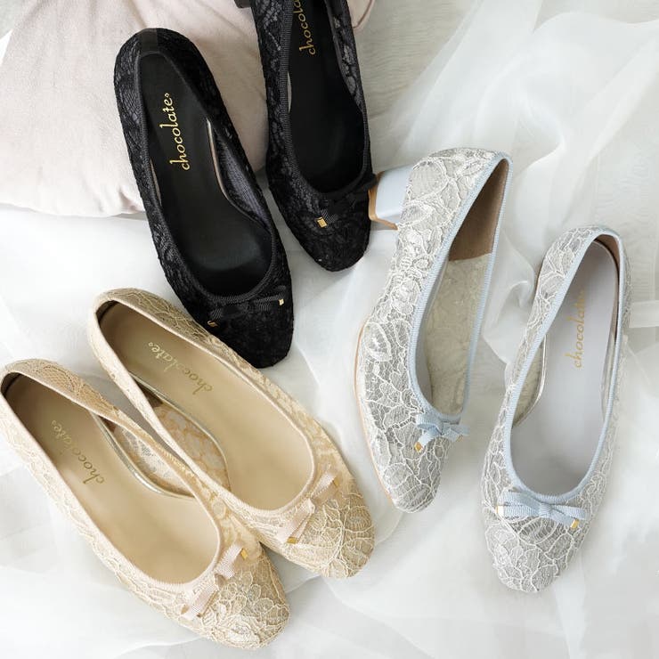 日本製 スクエアトゥ レースチュール パンプス リボン  | SHOE FANTASY | 詳細画像18 
