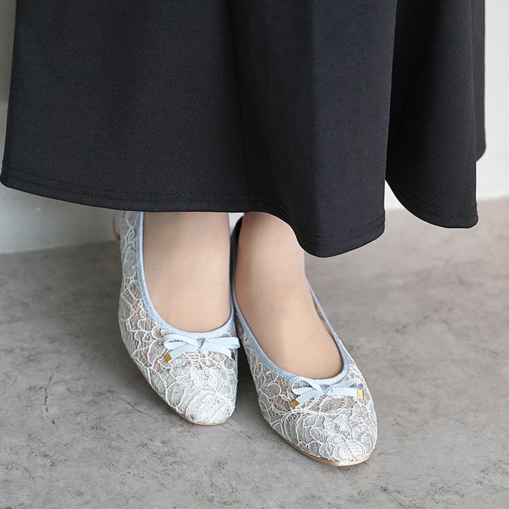 日本製 スクエアトゥ レースチュール パンプス リボン  | SHOE FANTASY | 詳細画像40 