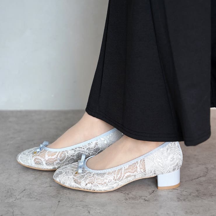 日本製 スクエアトゥ レースチュール パンプス リボン  | SHOE FANTASY | 詳細画像41 