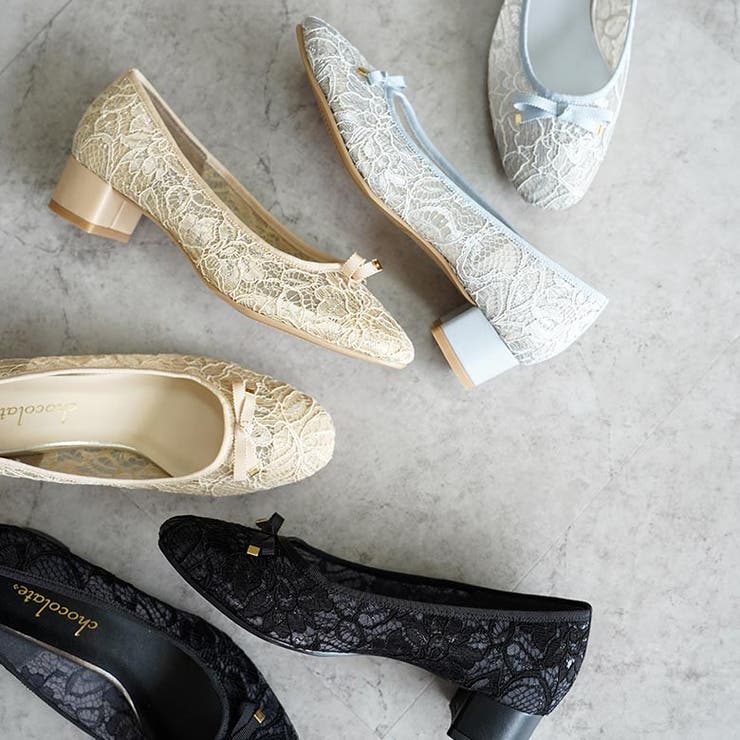 日本製 スクエアトゥ レースチュール パンプス リボン  | SHOE FANTASY | 詳細画像19 