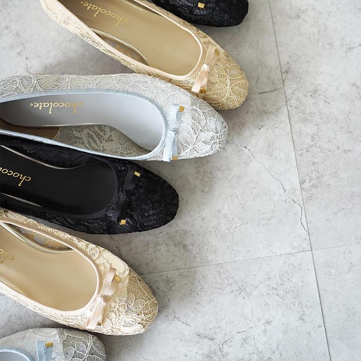 日本製 スクエアトゥ レースチュール パンプス リボン  | SHOE FANTASY | 詳細画像20 