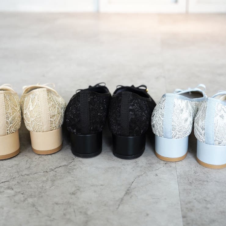 日本製 スクエアトゥ レースチュール パンプス リボン  | SHOE FANTASY | 詳細画像22 