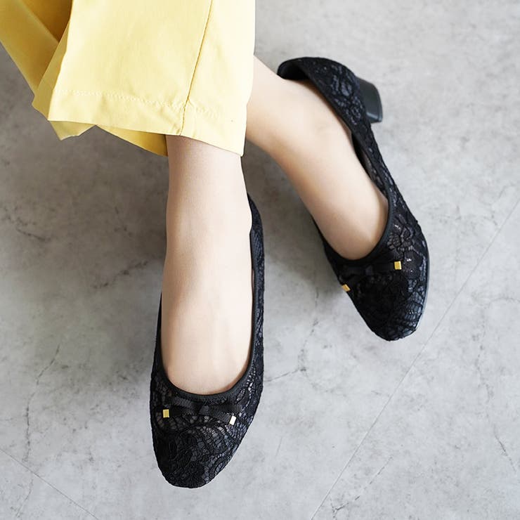日本製 スクエアトゥ レースチュール パンプス リボン  | SHOE FANTASY | 詳細画像25 
