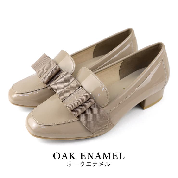 oakエナメル  | 日本製 グログランリボン ローファー パンプス 晴雨兼用 レイン | SHOE FANTASY