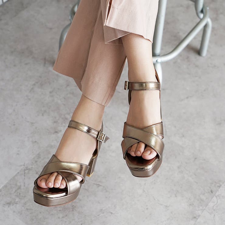 日本製 クロスストラップ プラットフォーム サンダル | SHOE FANTASY | 詳細画像36 