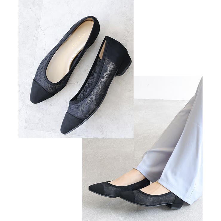 日本製 ポインテッド チュールパンプス 2.5cmヒール 花柄 水玉 合皮 | SHOE FANTASY | 詳細画像15 