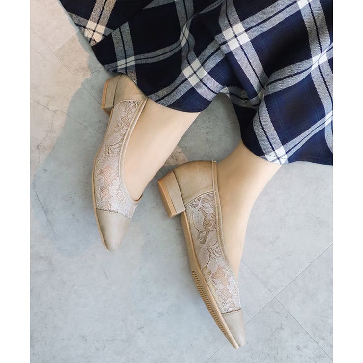 日本製 ポインテッド チュールパンプス 2.5cmヒール 花柄 水玉 合皮 | SHOE FANTASY | 詳細画像18 