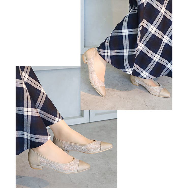 日本製 ポインテッド チュールパンプス 2.5cmヒール 花柄 水玉 合皮 | SHOE FANTASY | 詳細画像19 