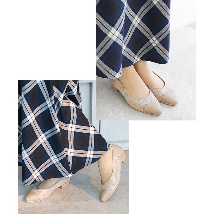 日本製 ポインテッド チュールパンプス 2.5cmヒール 花柄 水玉 合皮 | SHOE FANTASY | 詳細画像20 