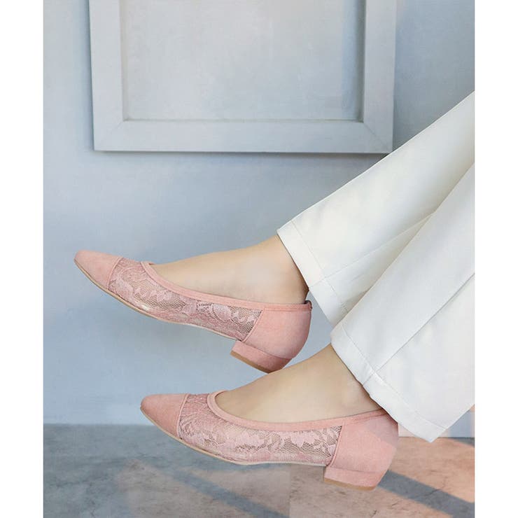 日本製 ポインテッド チュールパンプス 2.5cmヒール 花柄 水玉 合皮 | SHOE FANTASY | 詳細画像24 