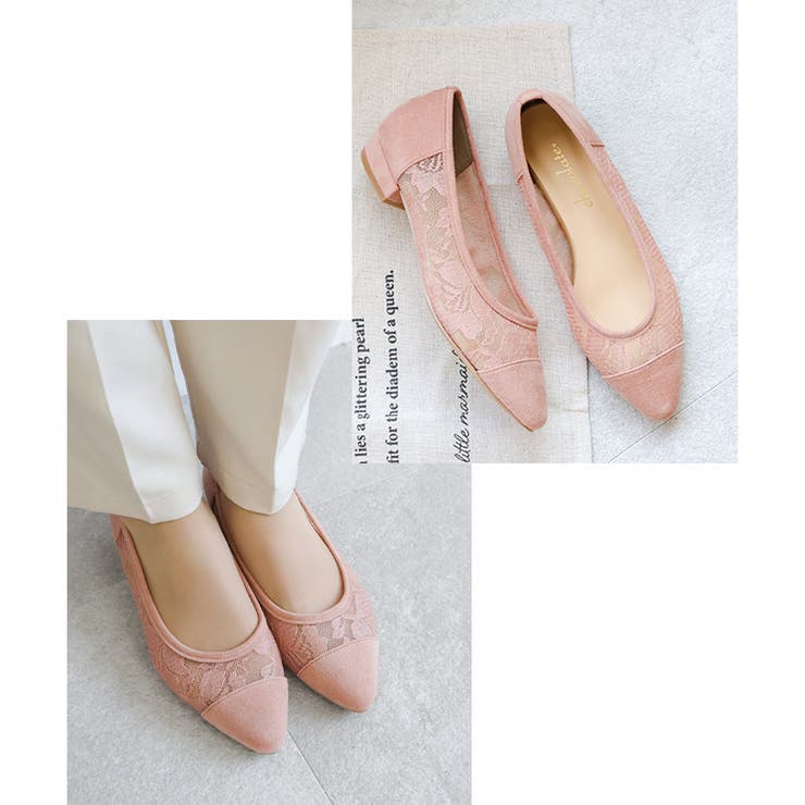 日本製 ポインテッド チュールパンプス 2.5cmヒール 花柄 水玉 合皮 | SHOE FANTASY | 詳細画像27 