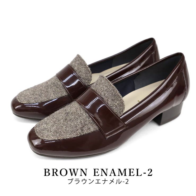 brownエナメル-2  | 日本製 スクエアトゥ ローファー | SHOE FANTASY