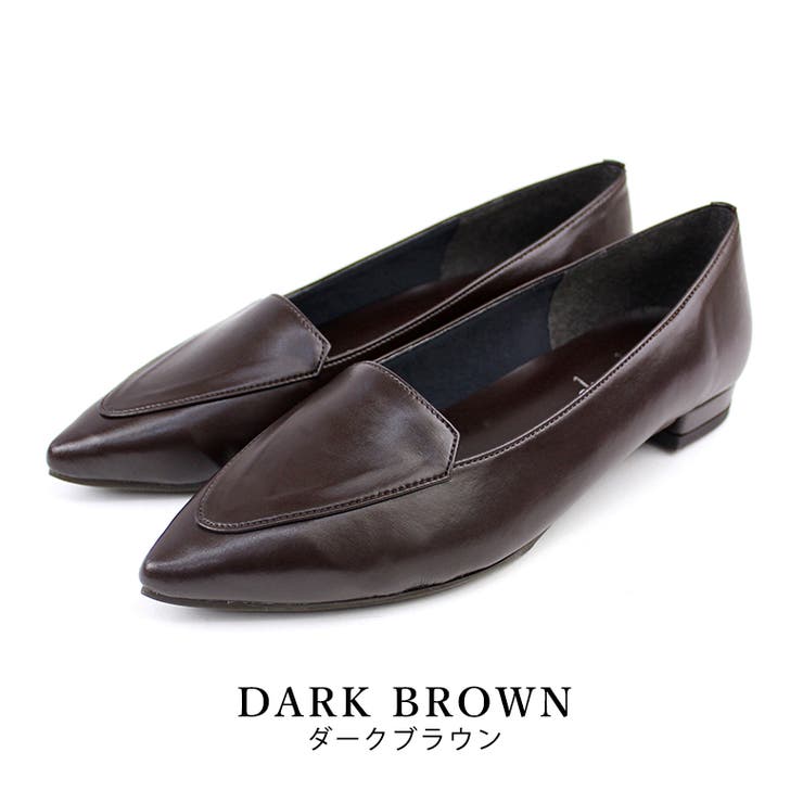 darkbrown | 22AW 秋冬新作 日本製 ポインテッドトゥ シンプル ローファー パンプス  | SHOE FANTASY