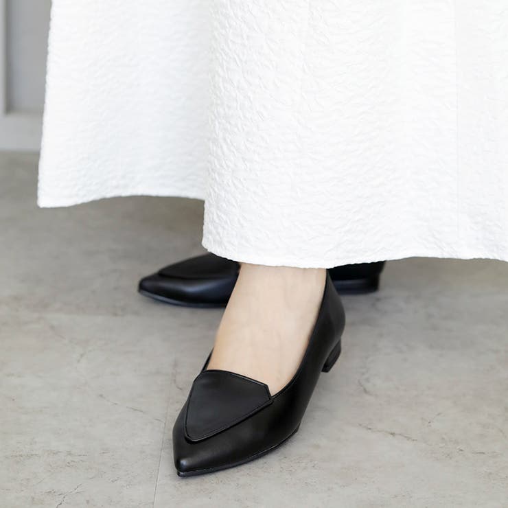 22AW 秋冬新作 日本製 ポインテッドトゥ シンプル ローファー パンプス  | SHOE FANTASY | 詳細画像12 