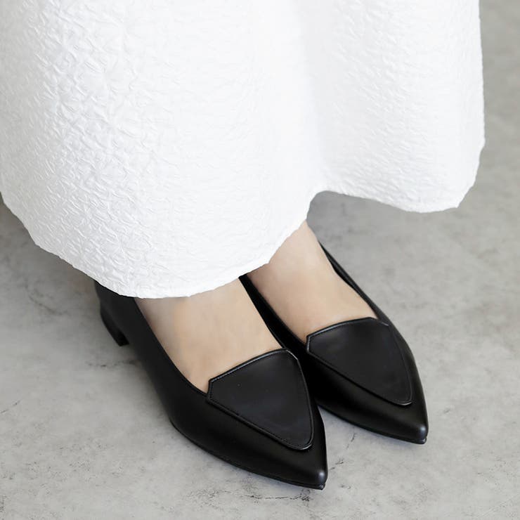 22AW 秋冬新作 日本製 ポインテッドトゥ シンプル ローファー パンプス  | SHOE FANTASY | 詳細画像13 