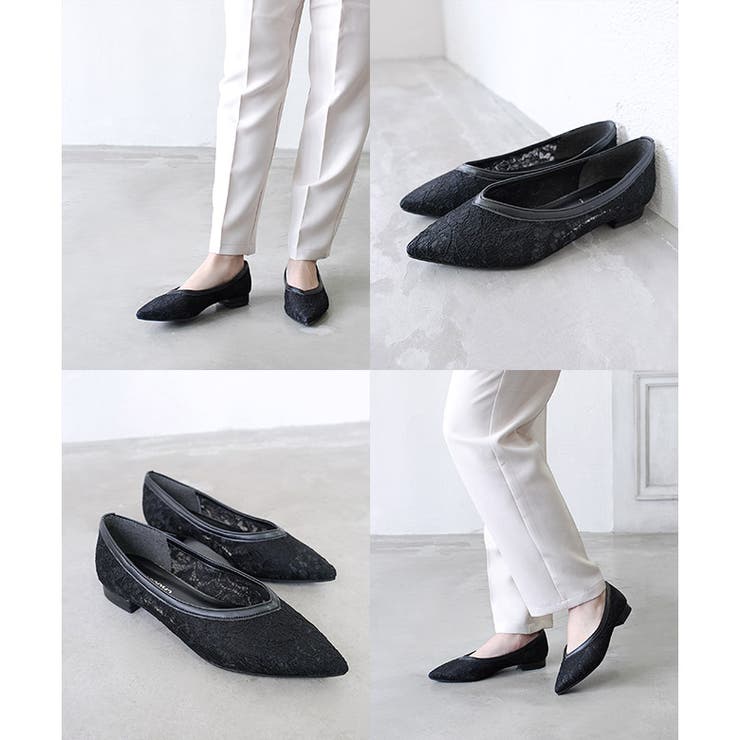 日本製 ポインテッドトゥ レースパンプス | SHOE FANTASY | 詳細画像18 