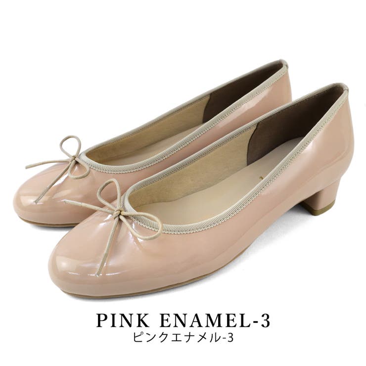 pinkエナメル-3 | 日本製 パイピング シンプル バレエシューズ 晴雨兼用 レイン | SHOE FANTASY