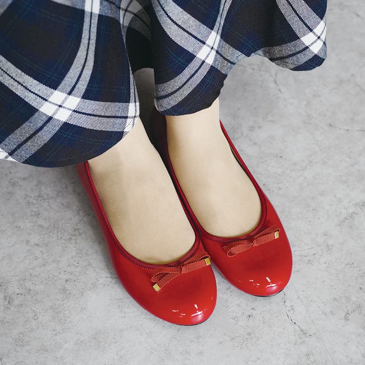 防水加工 リボン バレエシューズ[品番：OK000000502]｜SHOE