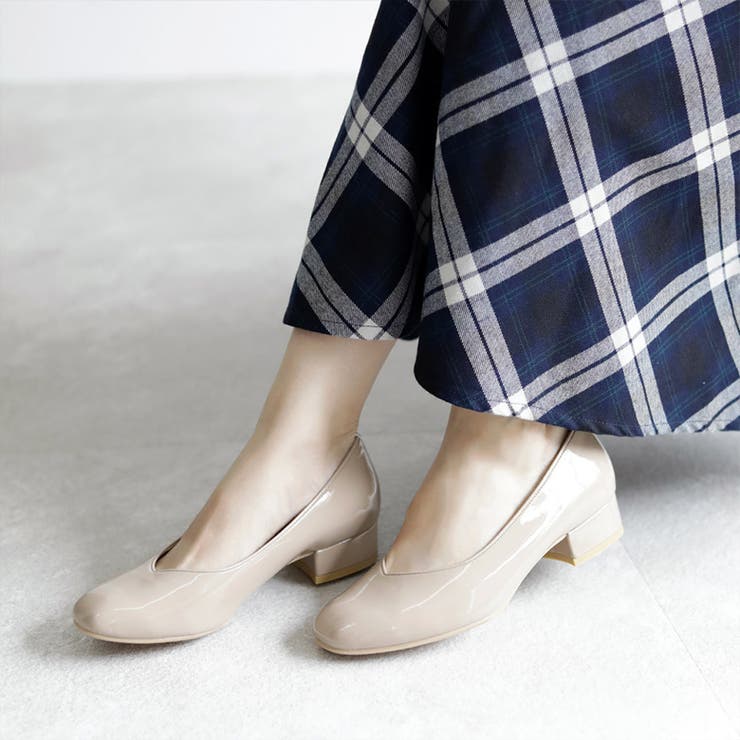 日本製 スクエアトゥ Ｖカットパンプス | SHOE FANTASY | 詳細画像32 