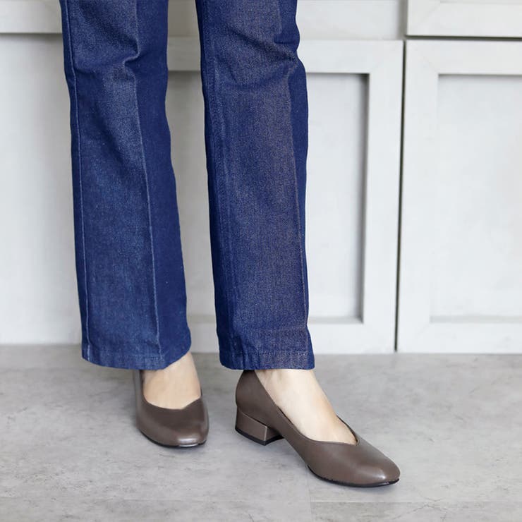 日本製 スクエアトゥ Ｖカットパンプス | SHOE FANTASY | 詳細画像39 