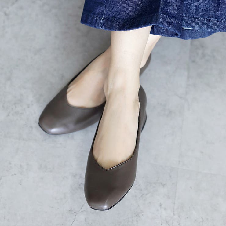 日本製 スクエアトゥ Ｖカットパンプス | SHOE FANTASY | 詳細画像42 