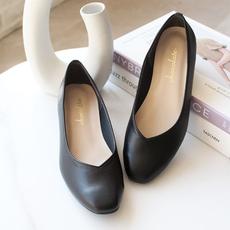 日本製 スクエアトゥ Ｖカットパンプス | SHOE FANTASY | 詳細画像6 