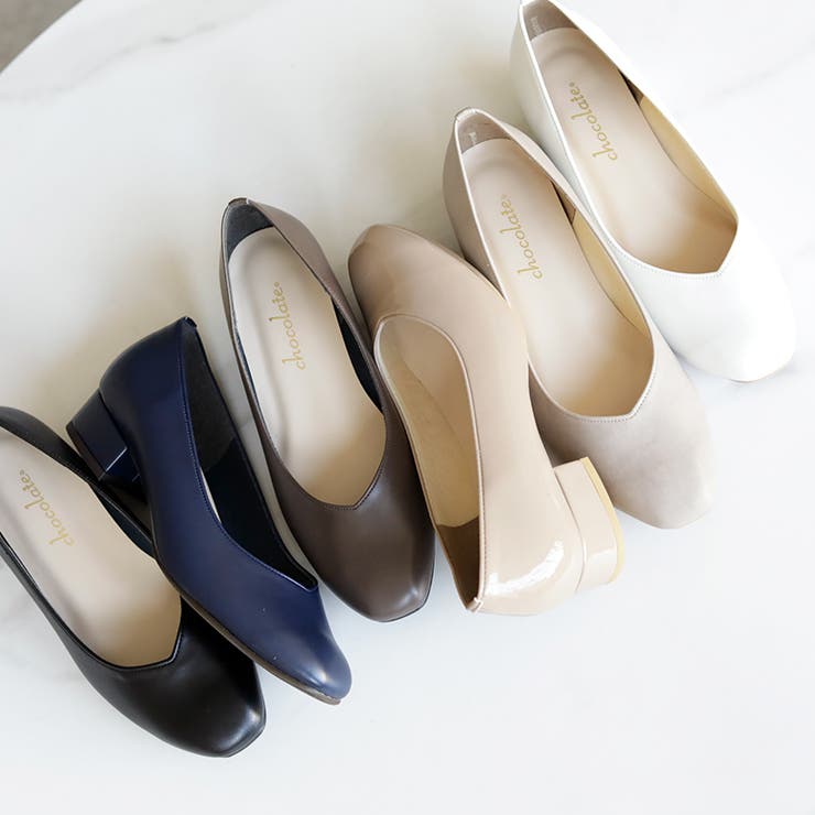 日本製 スクエアトゥ Ｖカットパンプス | SHOE FANTASY | 詳細画像5 